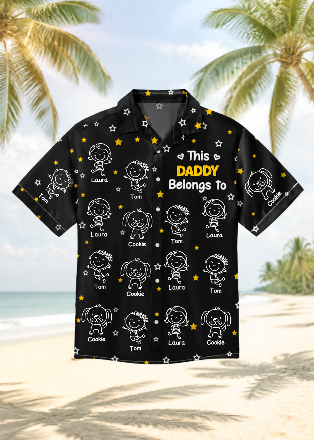 This Daddy Belongs To Personalized Family Hawaiian Shirt Custom Name Design