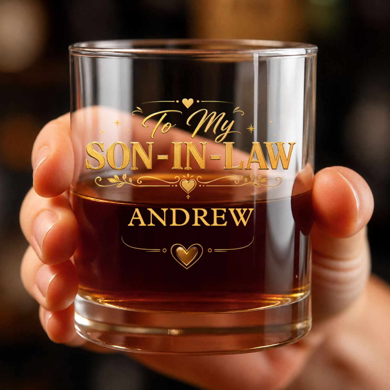 To My Son In Law, Personalized Whiskey Glass, Gift For Son In Law