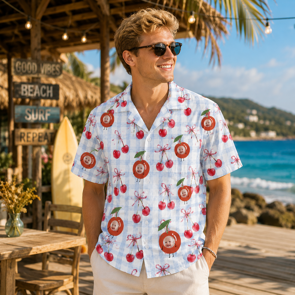 Personalized "Cherry Sweetheart" Aloha Shirt