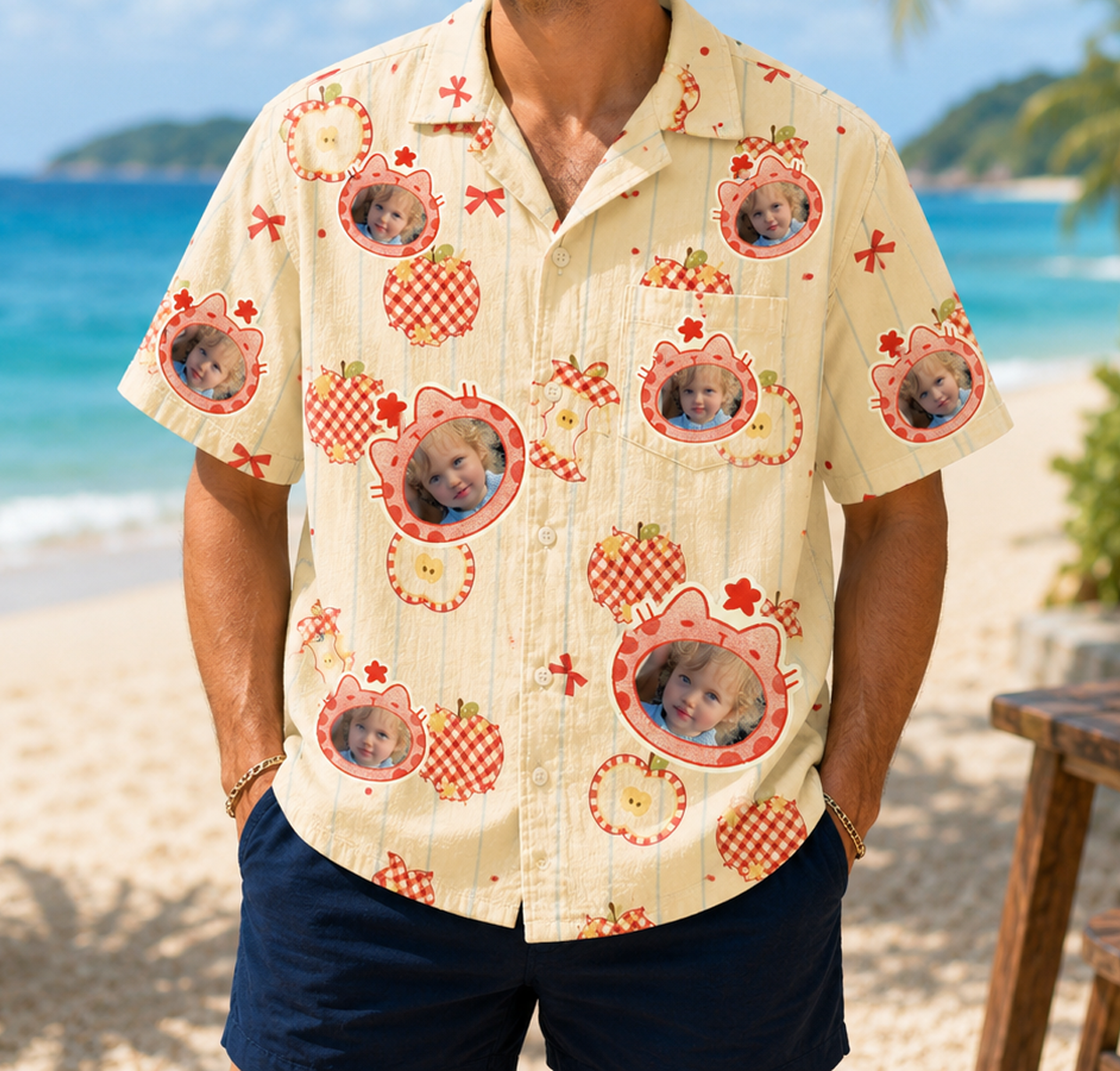 Personalized "Checkered Apple Vintage" Aloha Shirt