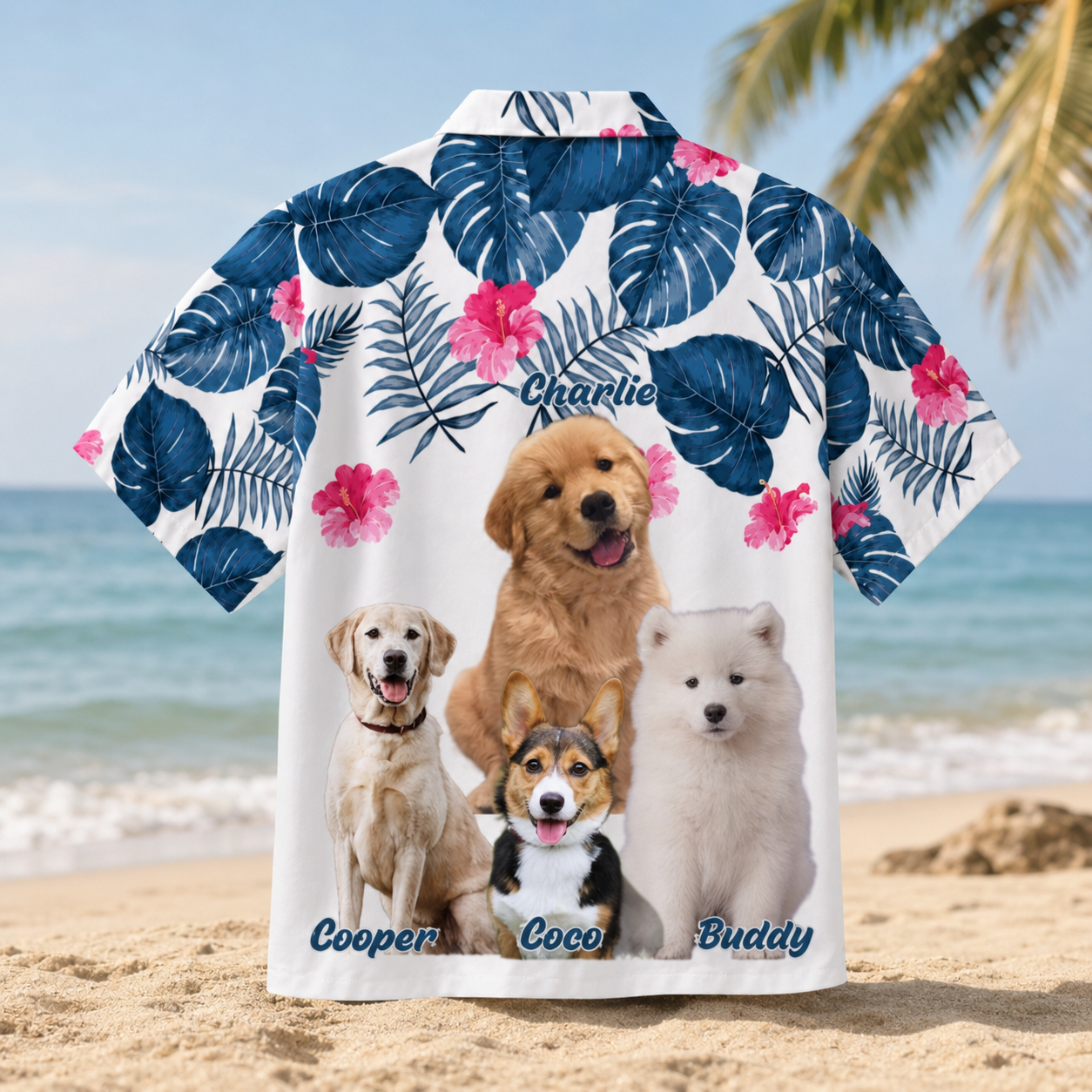 Custom Hawaiian Shirt For Pet Lovers – Add Your Pets And Their Names
