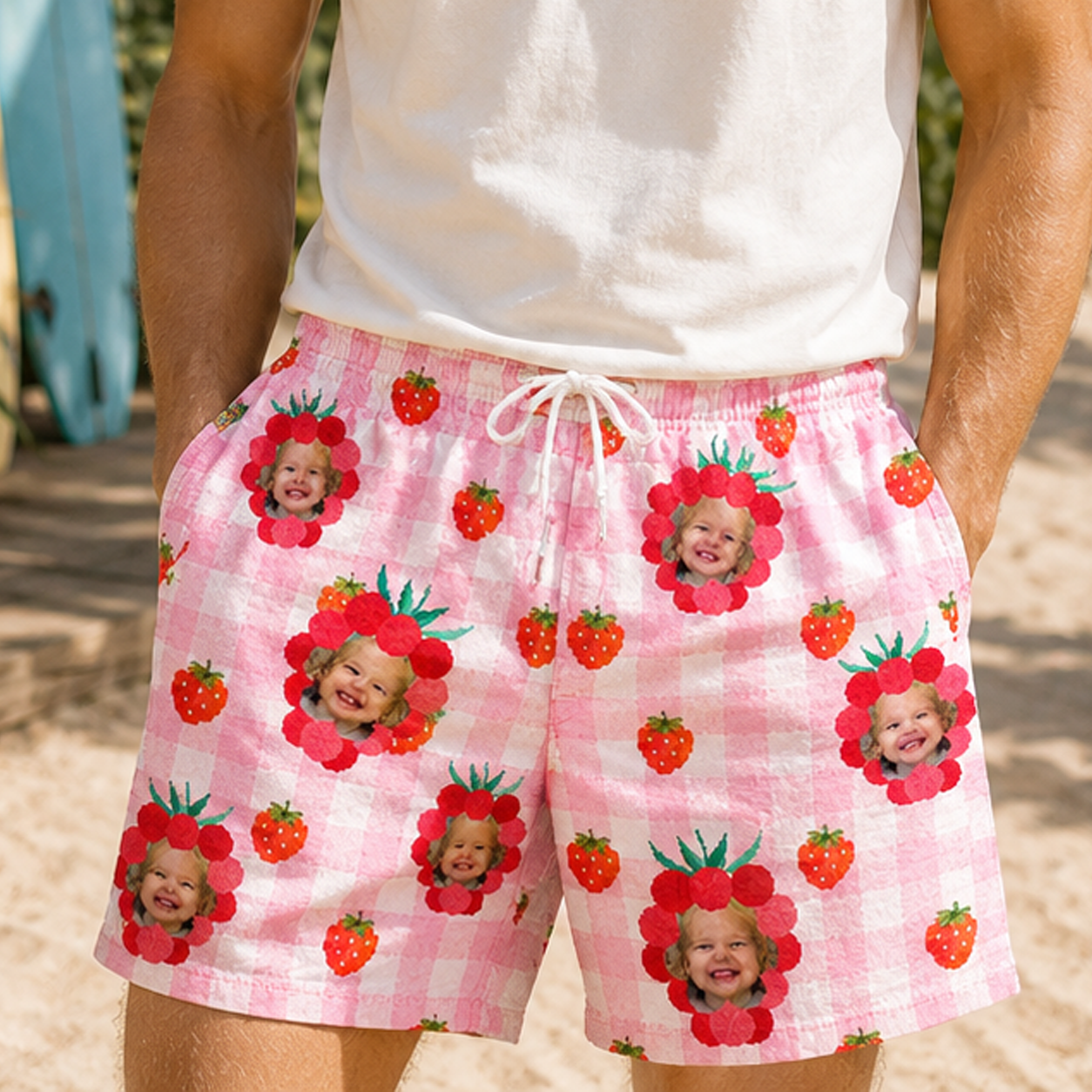 Personalized "Sweet Strawberry" Swim Shorts