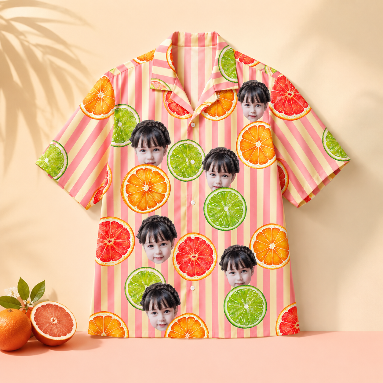 Citrus Fruit Personalized Photo Hawaiian Shirt -Custom Face Hawaiian Shirt