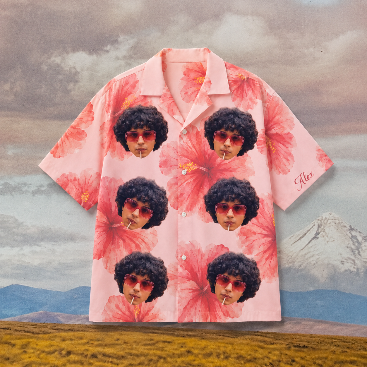 Bloom With Your Crew Hawaiian Shirt – Personalized Face & Sleeve Name Aloha Shirt, Custom Family And Friends Vacation Outfit