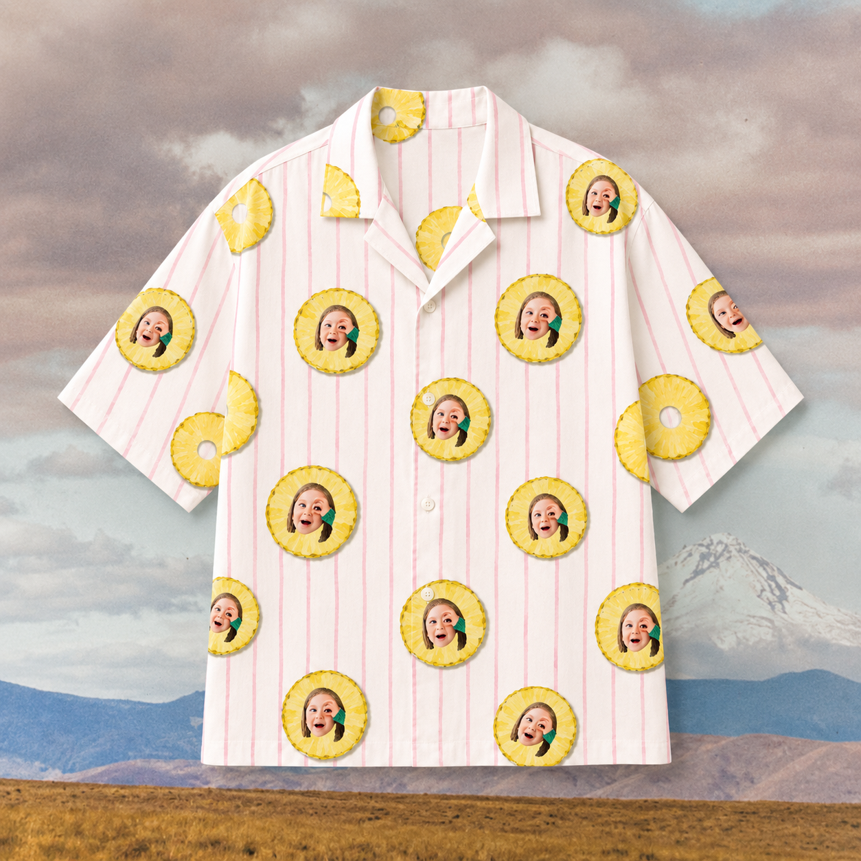 Custom Face Hawaiian Shirt, Personalized Pineapple Photo Shirt, Family Friends Vacation Aloha Shirt, Matching Tropical Group Outfit, Summer Beach Gift