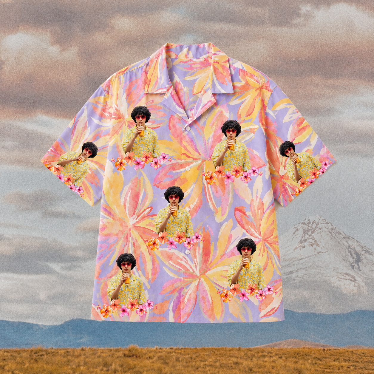 Custom Photo Hawaiian Shirt, Personalized Face Floral Aloha Shirt, Family Friends Vacation Shirt, Matching Tropical Group Outfit, Summer Trip Gift