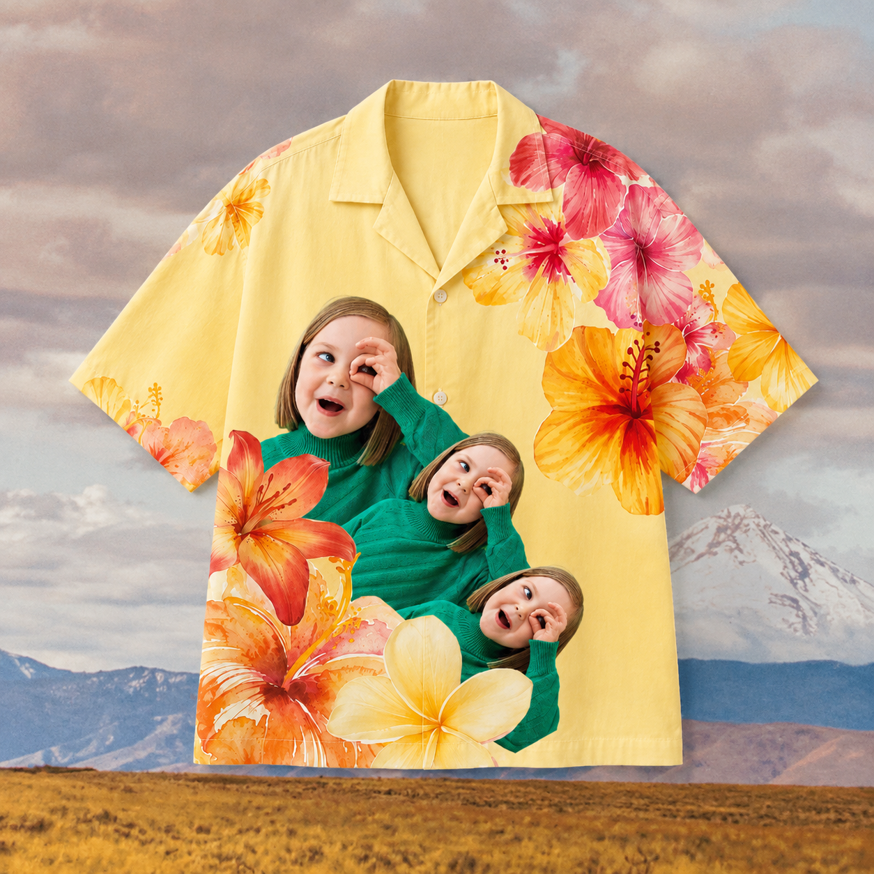 Big Personality In Full Bloom Hawaiian Shirt – Personalized Photo Hibiscus Aloha Shirt, Custom Family & Friends Statement Vacation Outfit