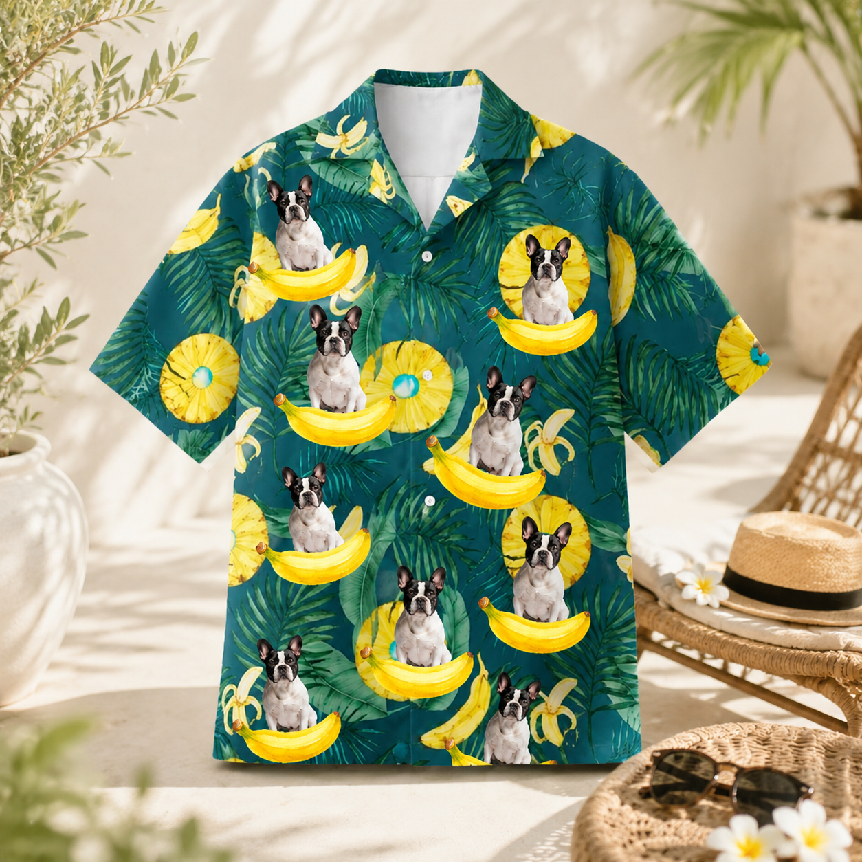 Personalized Custom Human And Pet Hawaiian Shirt Banana Tropical Fruit Summer Vacation Gift
