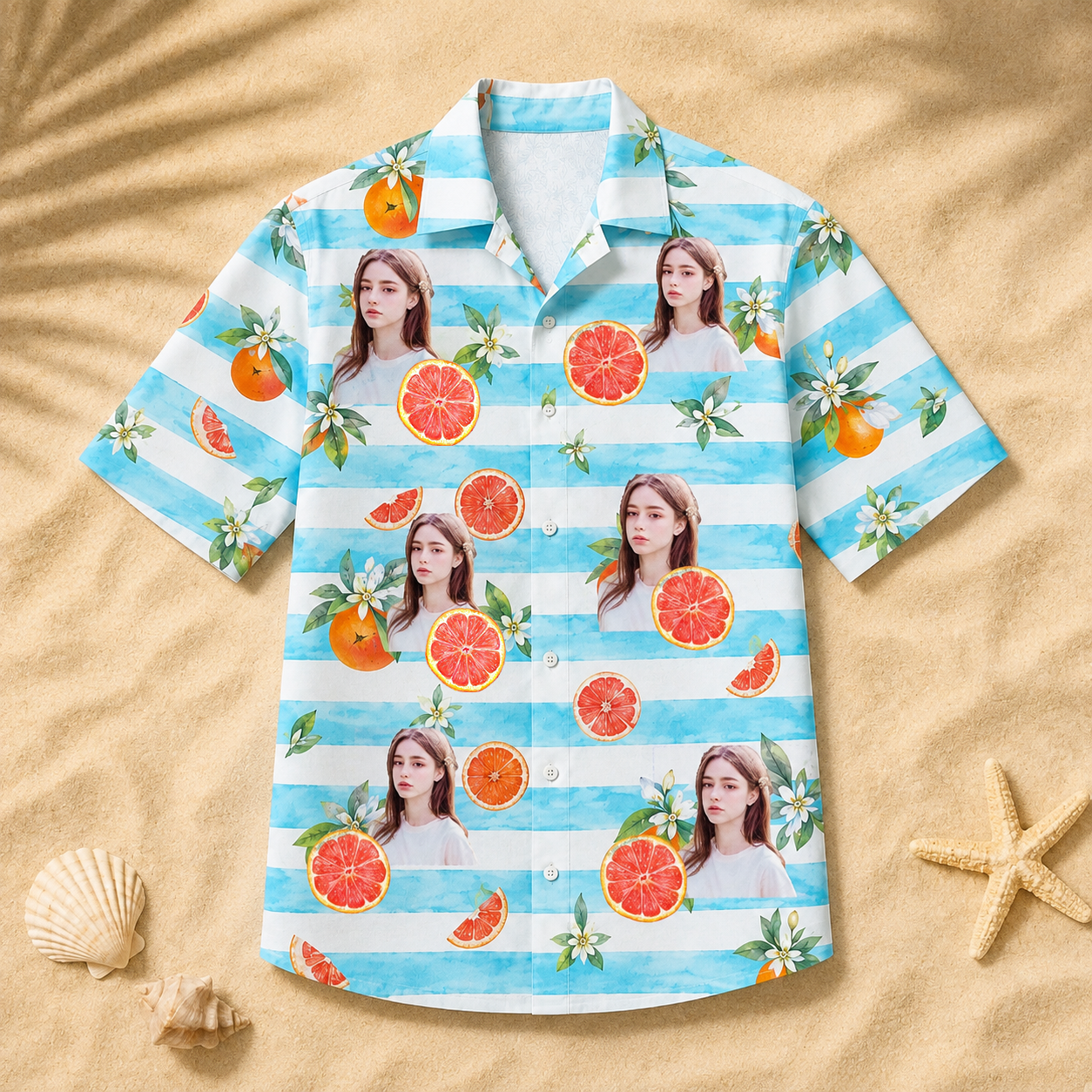 Grapefruit Orange Tropical Shirt - Personalized Portrait Hawaiian Shirt