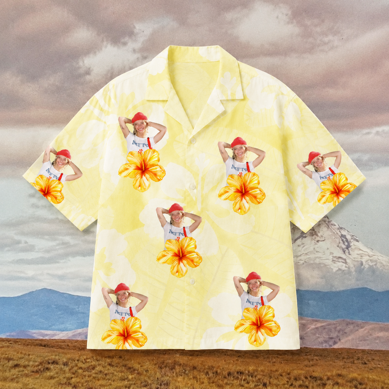 Custom Face Hawaiian Shirt, Personalized Hibiscus Photo Aloha Shirt, Tropical Family Friends Vacation Shirt, Floral Beach Group Outfit, Custom Summer Gift