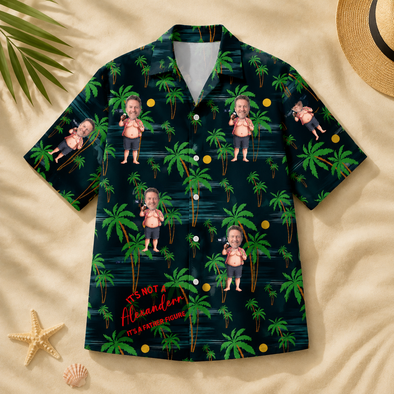 Tropical Family Vacation Shirt - Dad Hawaiian Shirt Custom Face, Custom Name Shirt For Dad