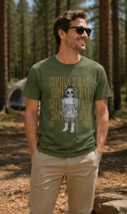 Custom Dad Vintage Photo Shirt, Personalized Father’S Day Tee With Kids Photo, Best Dad Ever Gift