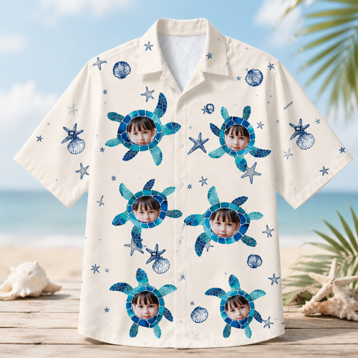 Ocean Theme Shirt, Custom Face Sea Turtle Shirt - Custom Face Kids Shirt