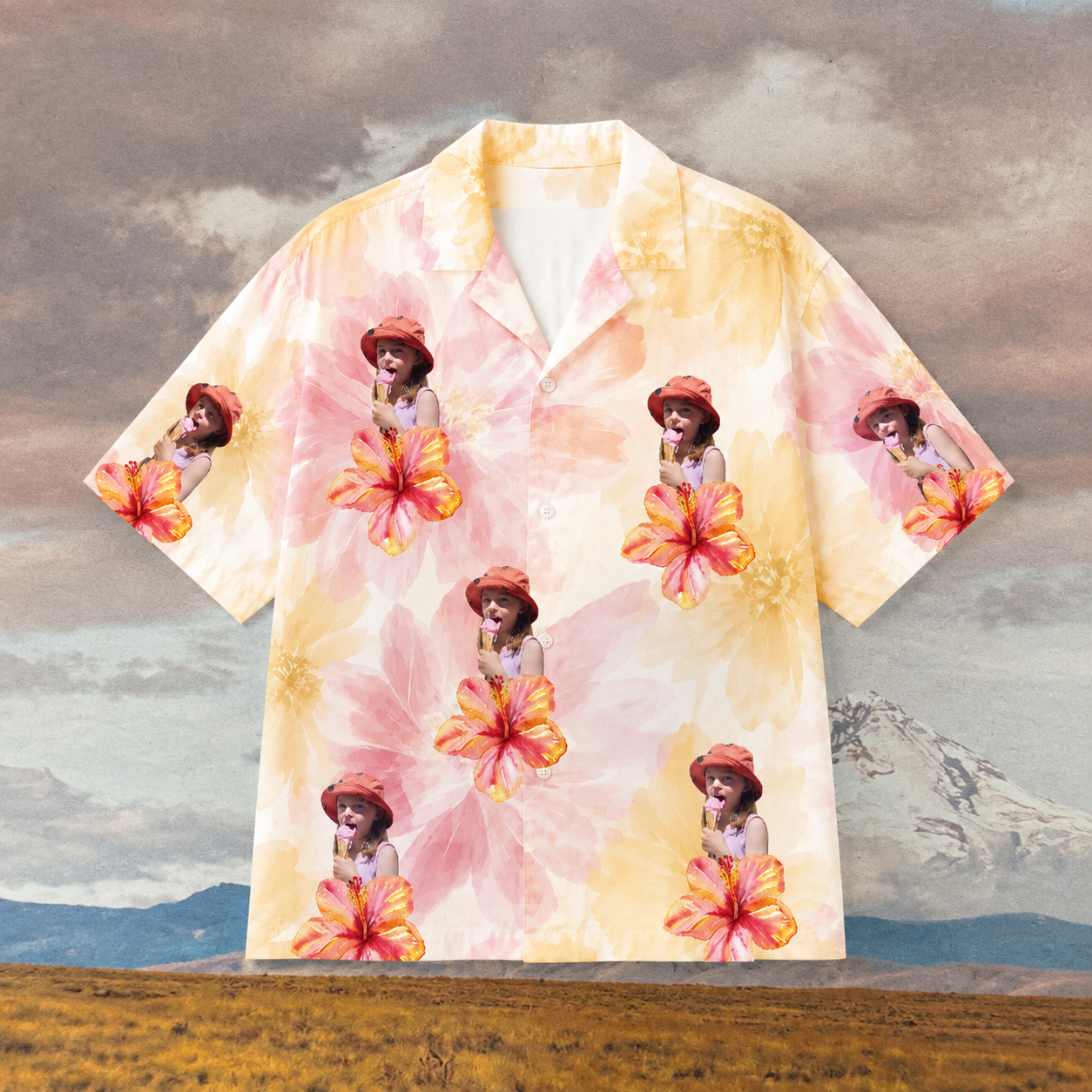 Custom Face Hawaiian Shirt, Personalized Floral Aloha Shirt, Tropical Photo Vacation Shirt, Family Friends Beach Outfit, Custom Summer Gift