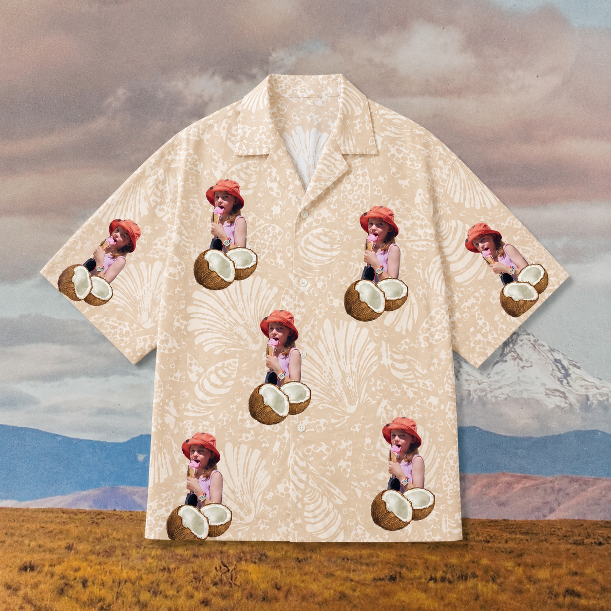 Custom Face Hawaiian Shirt, Personalized Coconut Aloha Shirt, Tropical Photo Vacation Shirt, Family Friends Beach Outfit, Unique Custom Travel Gift