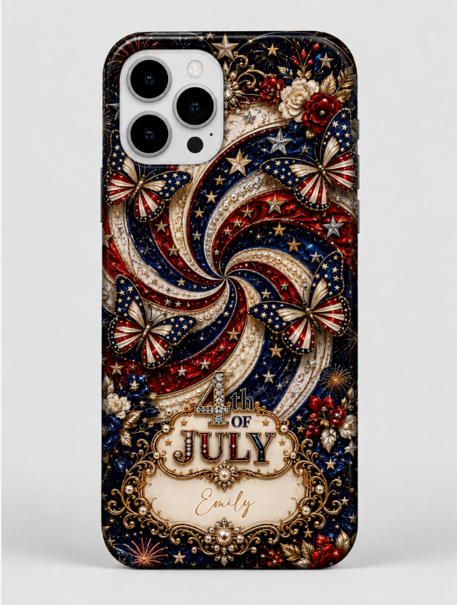 4th Of July. Personalized Clear Phone Case. Gift For Patriotic Lovers For Iphone