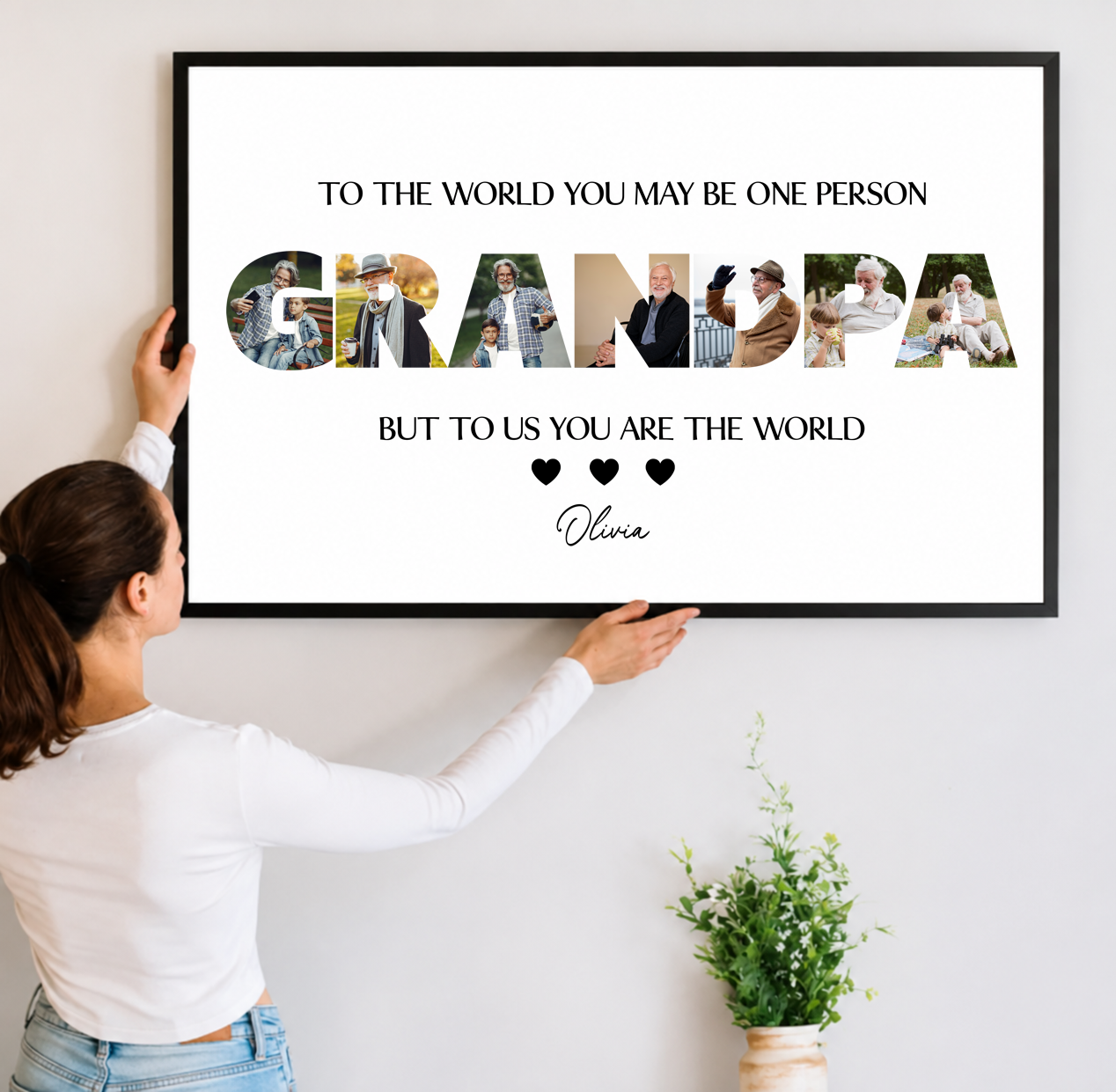 Custom Photo Grandpa Photo Collage - Personalized Poster/Canvas Prints - Father'S Day Gift For Grandpa