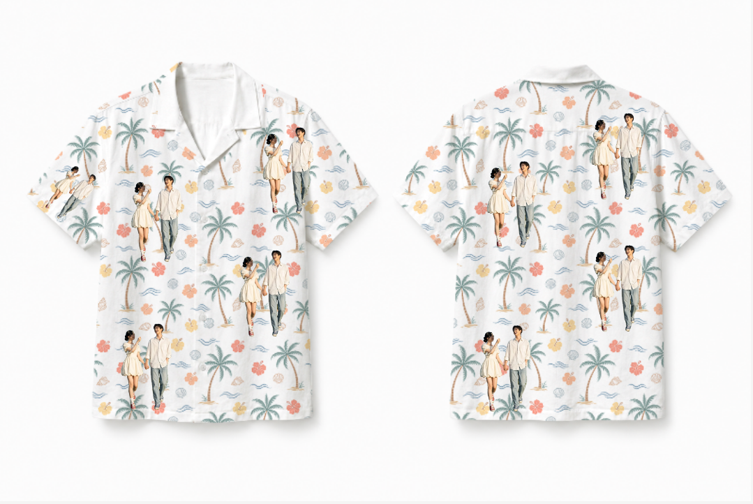 Vintage Custom Photo - Personalized Custom Unisex Hawaiian Shirt - Gift For Lover
