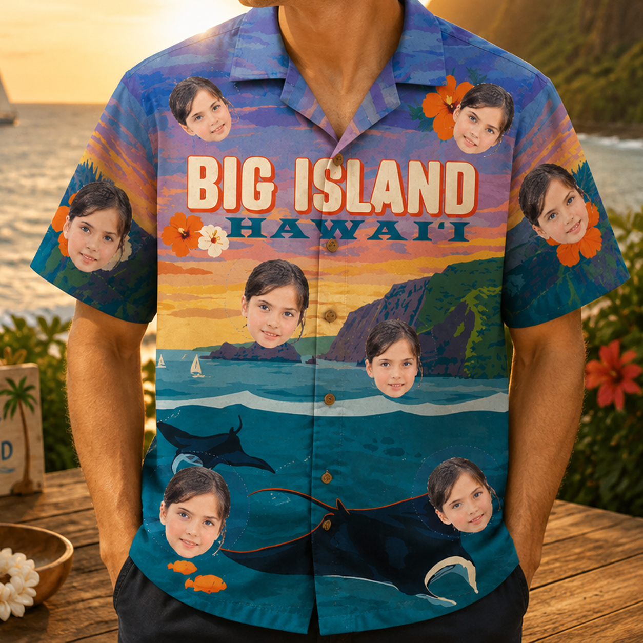 Personalized "Big Island Hawai'I" Aloha Shirt