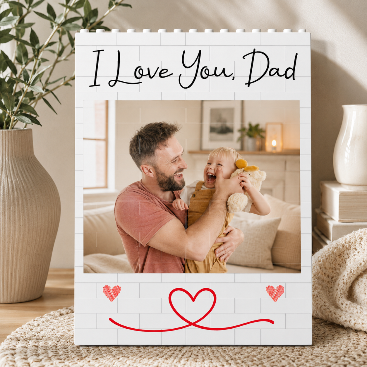 Custom Photo I Love You Dad Happy Father'S Day Building Block