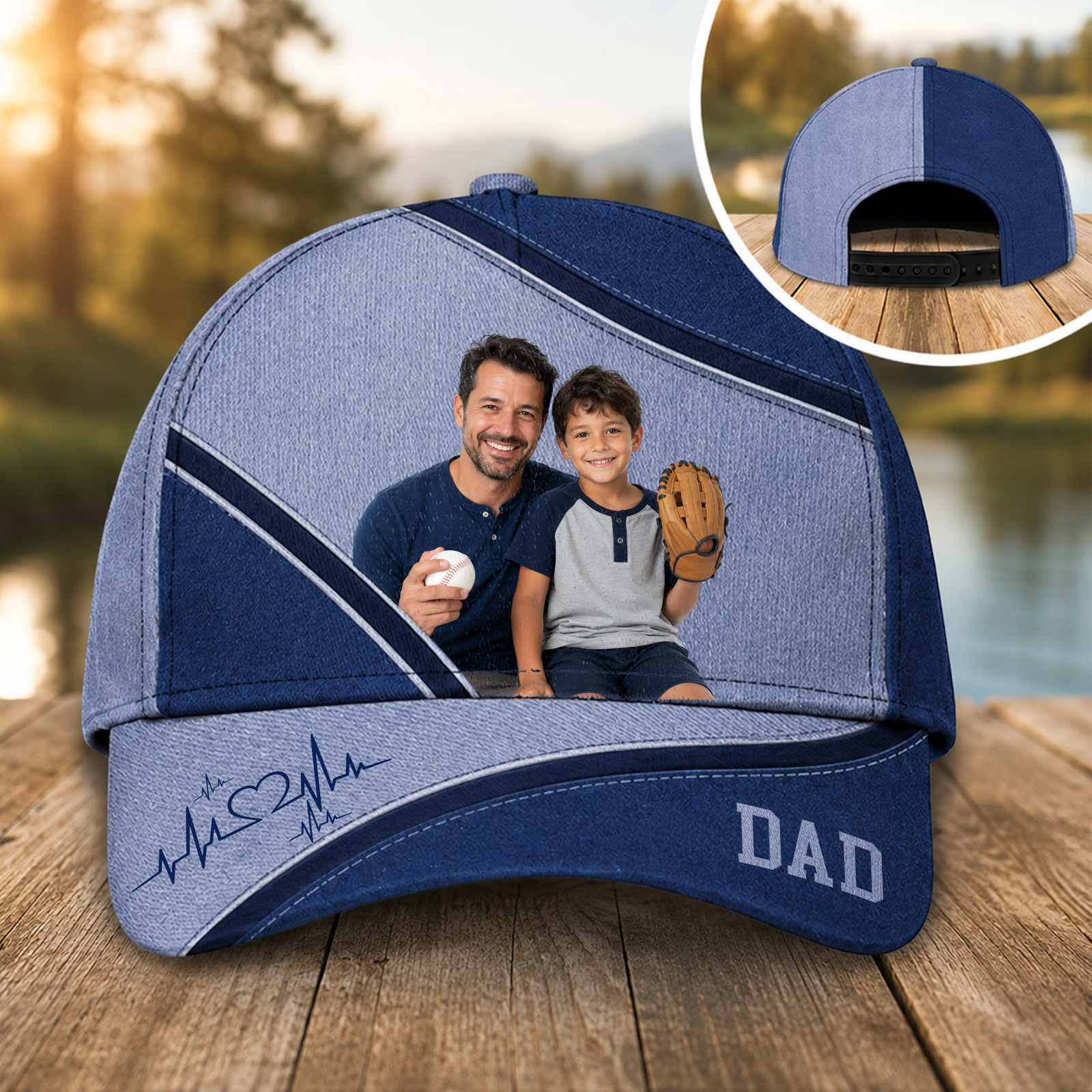 Personalized Father'S Day Gifts,Custom Photo Daddy Grandpa Father'S Day Classic Cap