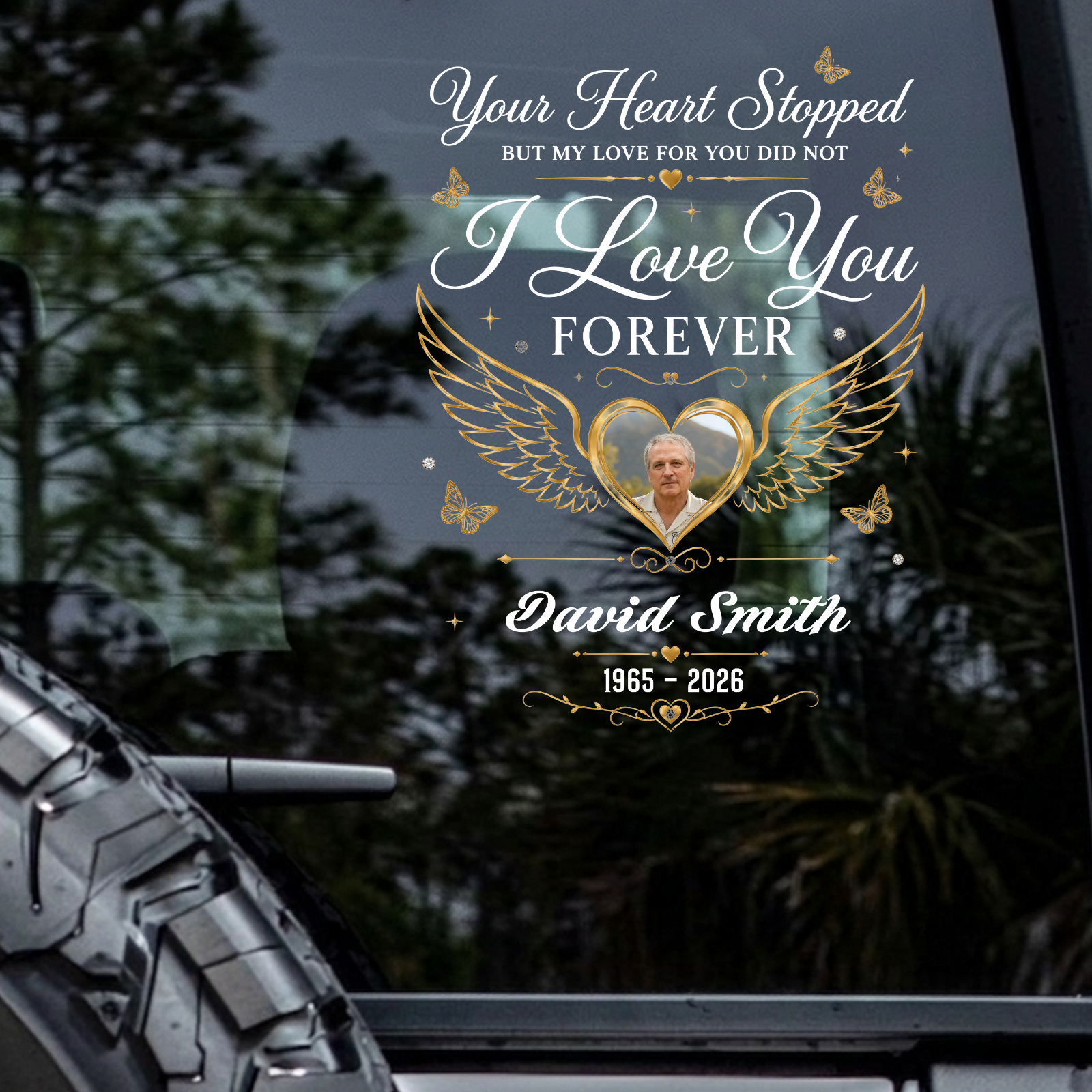 Sympathy Gift Ideas,Custom Photo I Love You Forever Memorial Car Sticker