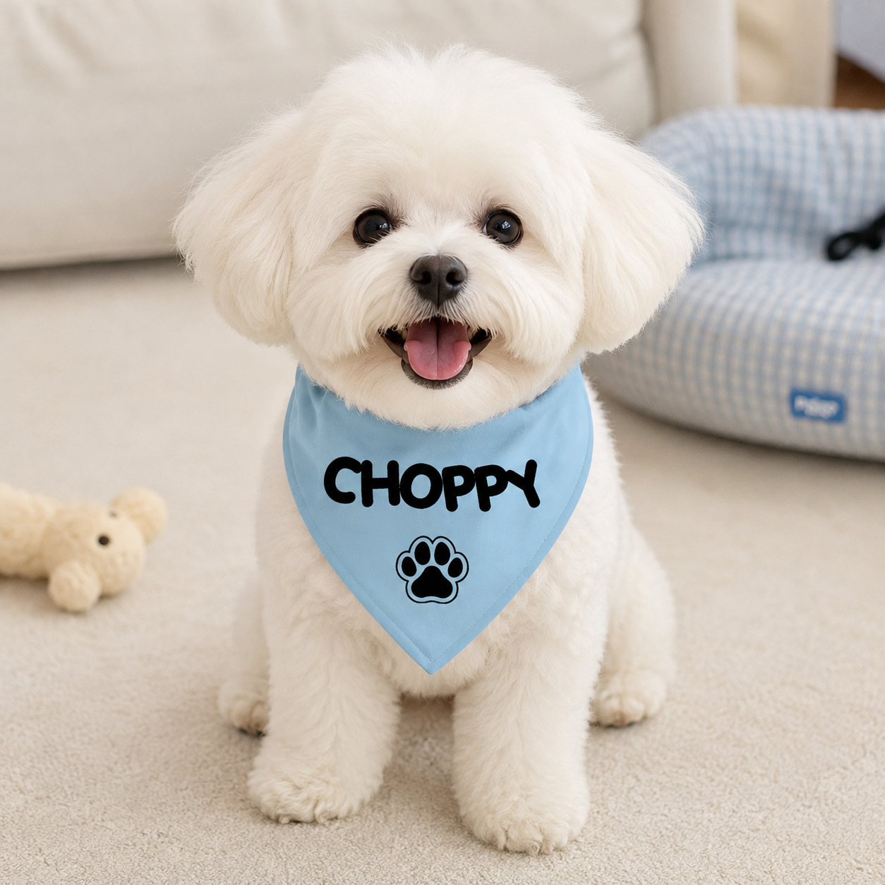 Personalized Dog Bandana – Custom Text Pet Bandana, Custom Name Dog Scarf