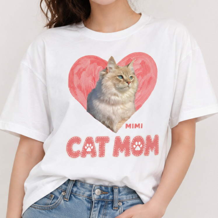 Personalized Mother'S Day Gifts,Cat Mom Dog Mom Personalized Custom Photo Cat Dog Shirt