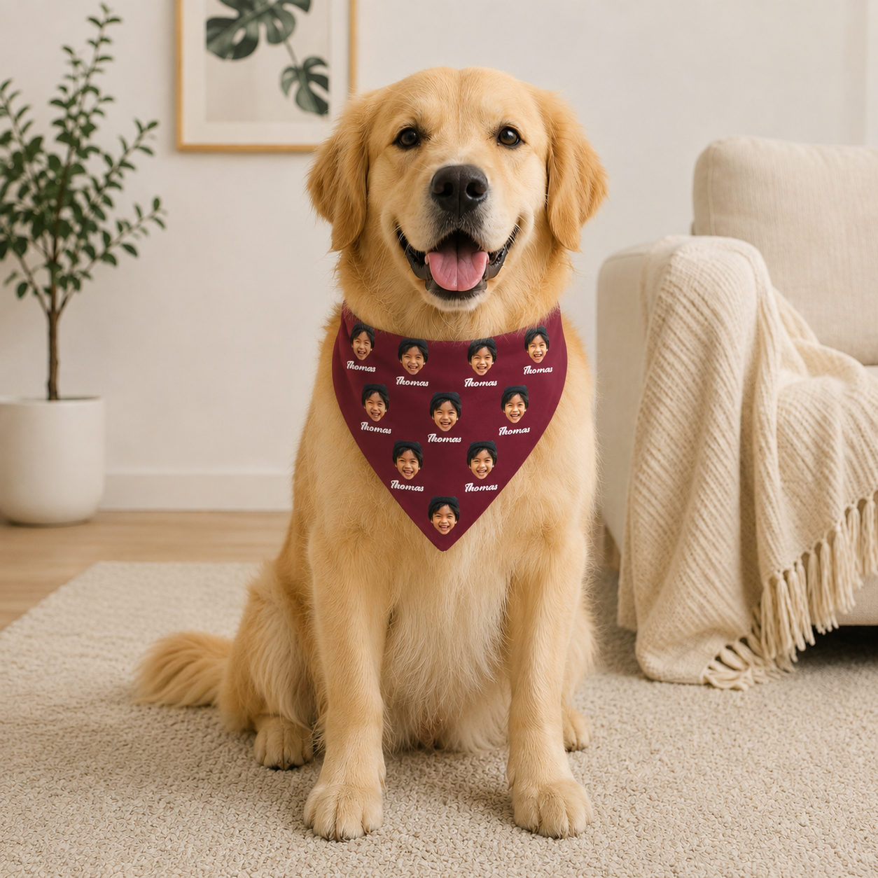 Custom Photo Human Face Personalized Dog Cat Pet Bandana