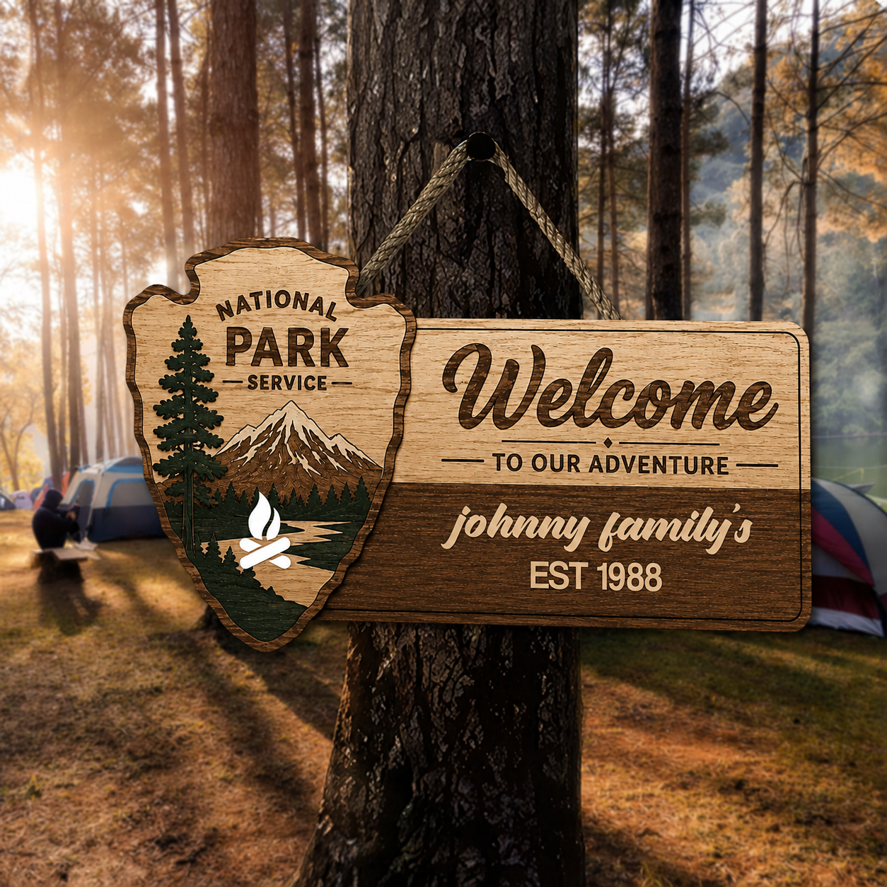 National Park Welcome To Our Adventure Sign Personalized Gift