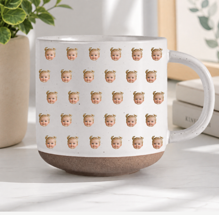 Custom Human Portrait Family Pottery Mug
