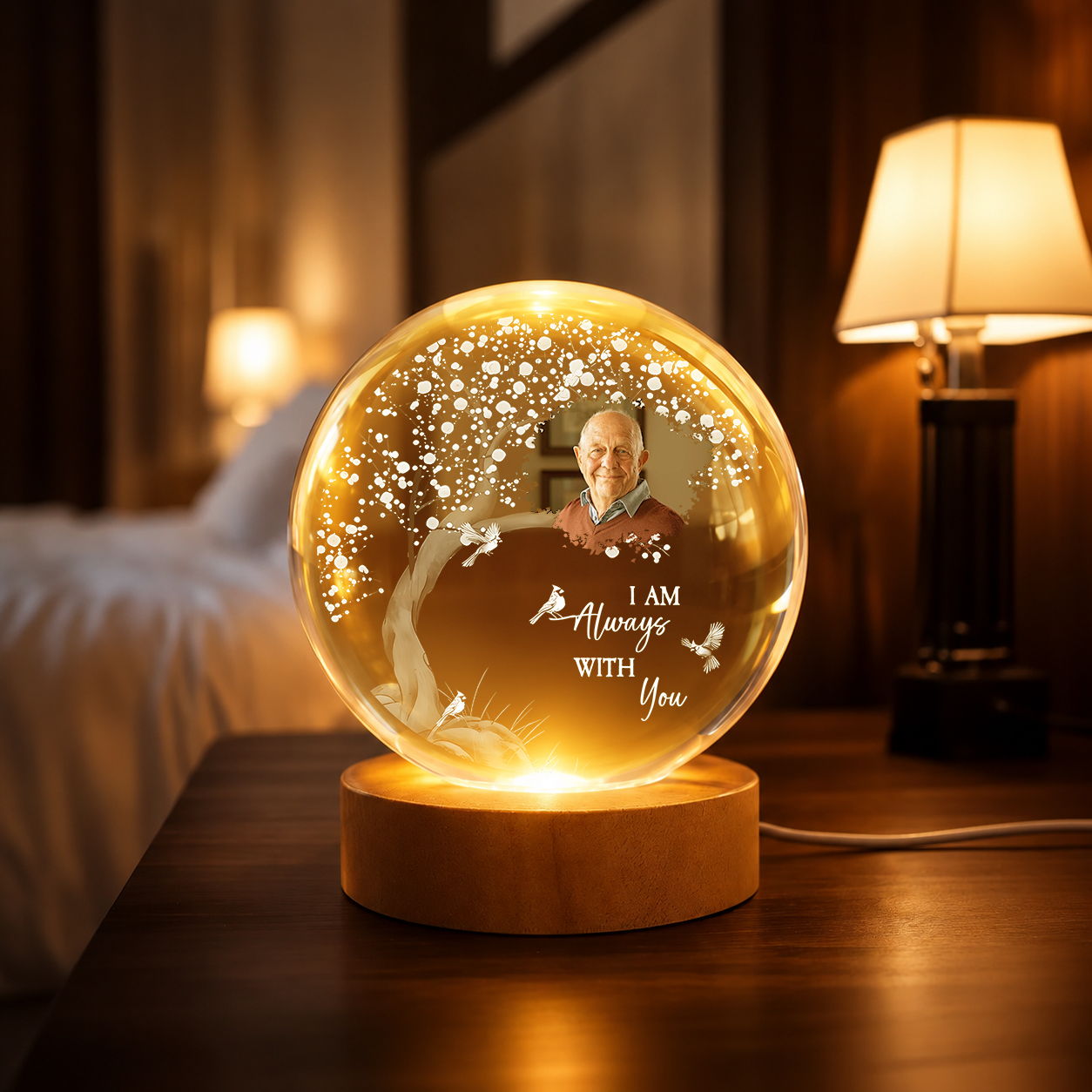 Personalized Memorial Night Light – “When You Miss Me, Have No Fear” Keepsake Gift