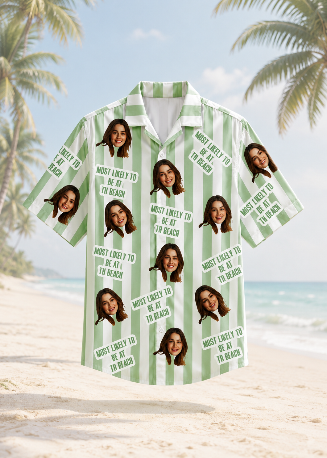 Custom Face Travel Matching Hawaiian Shirt Personalized Beach Crew Vacation Shirt