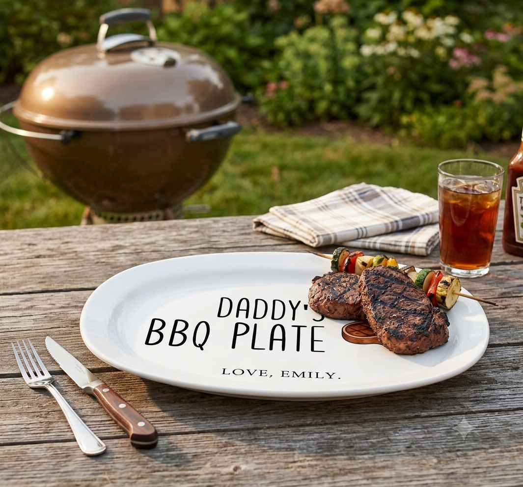 Custom Platter - Personalized Father'S Day Birthday Gifts For Dad, Grandpa - Dad Serves Love Daily