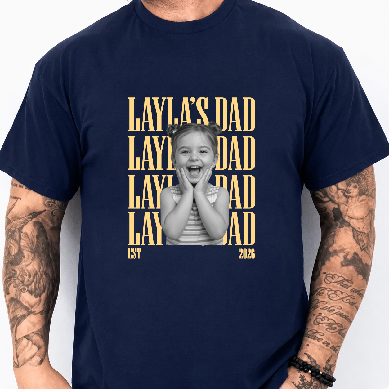 Custom Dad Vintage Photo Shirt, Personalized Father’S Day Tee With Kids Photo, Best Dad Ever Gift