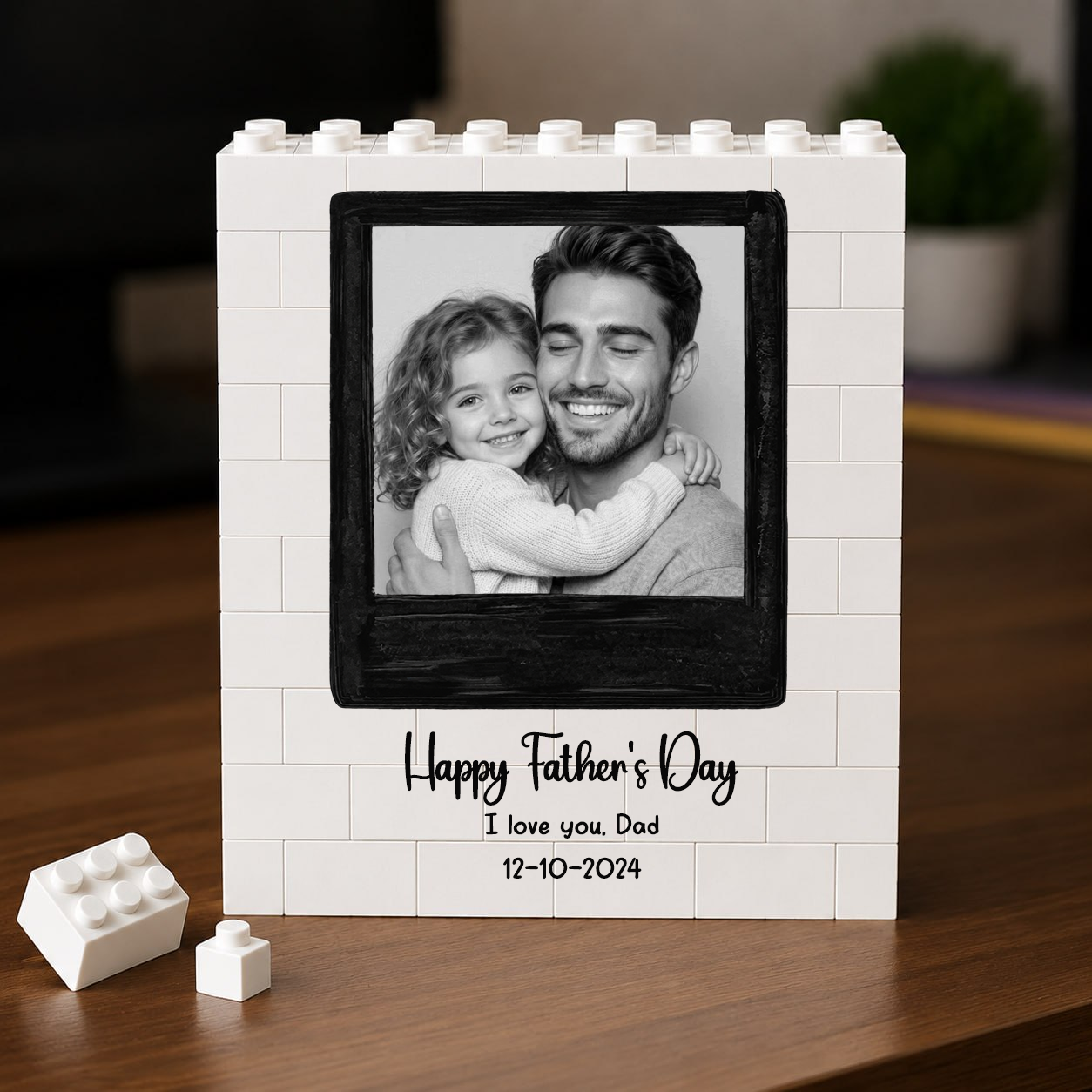Custom Photo Upload Building Brick Blocks, Father'S Day Gift, Personalized Photo Puzzle For Dad 8.5x11x2.6