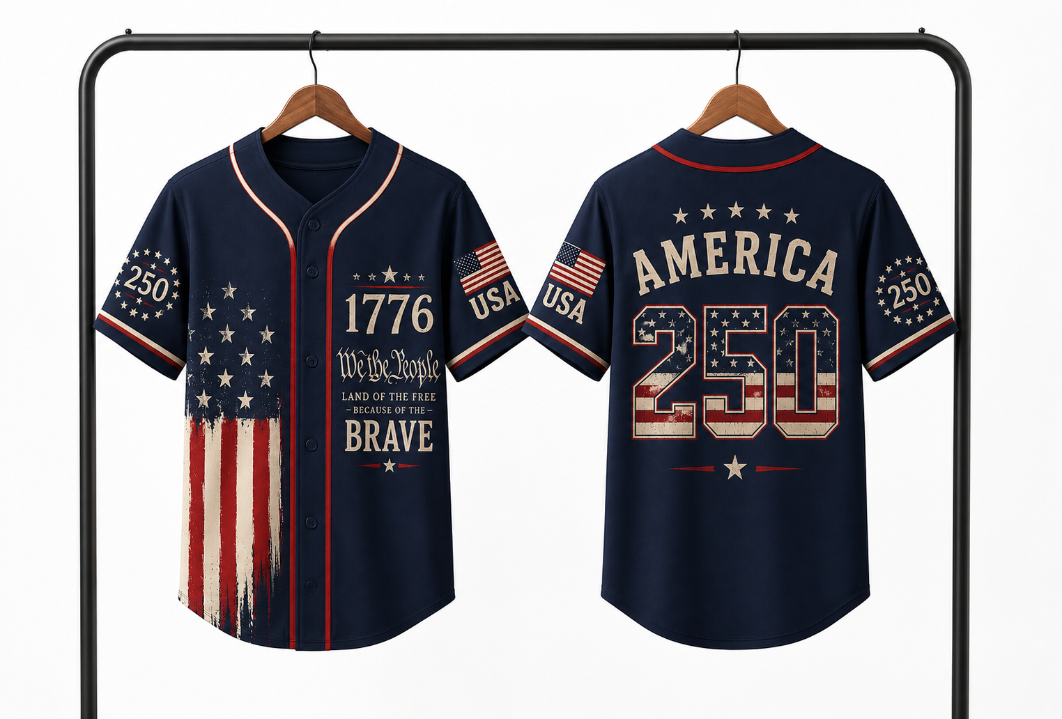250 Years We The People Baseball Jersey Usa 1776-2026 Patriotic Anniversary Shirt Patriotic Gift