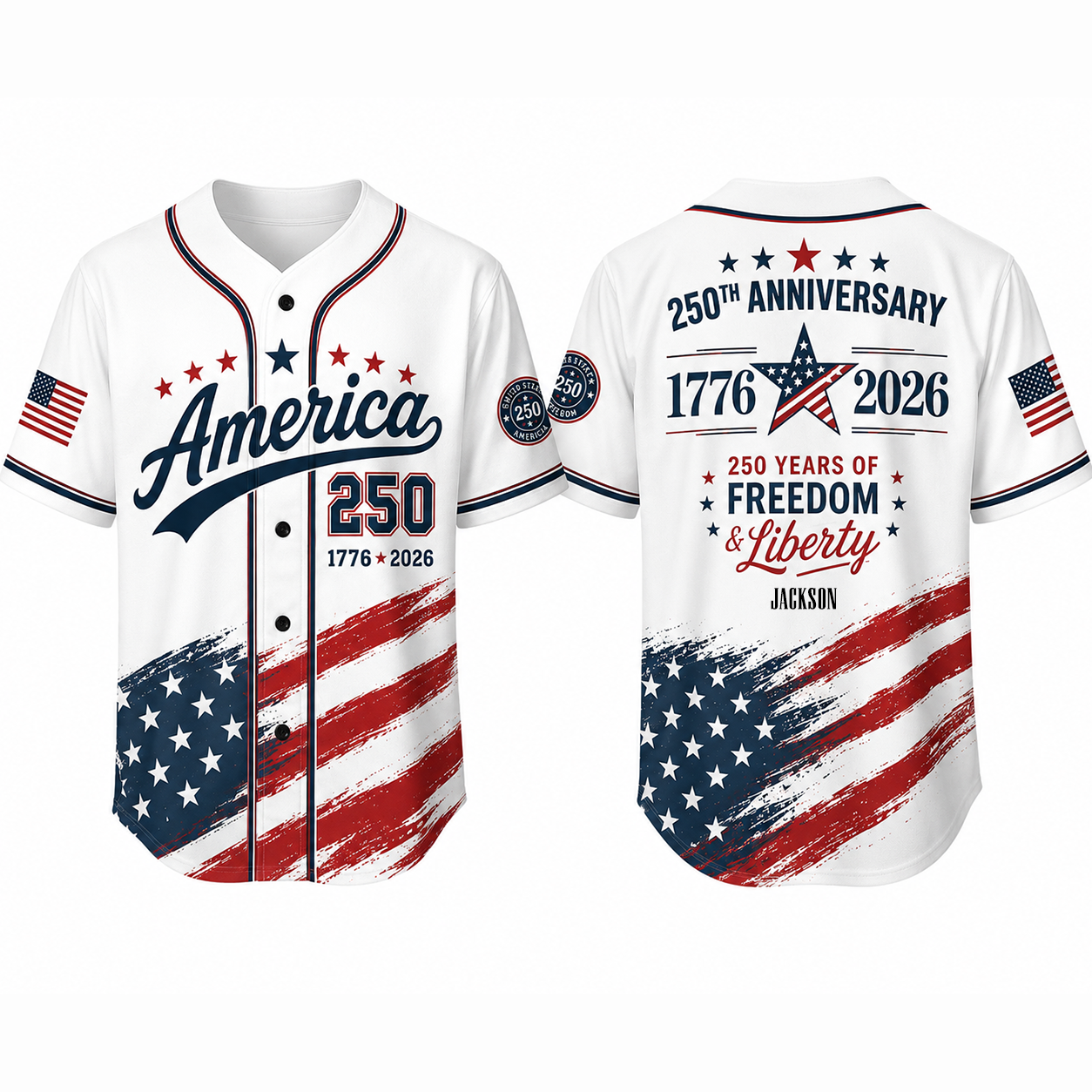 Usa 250th Anniversary Baseball Jersey Shirt 4th Of July Gift