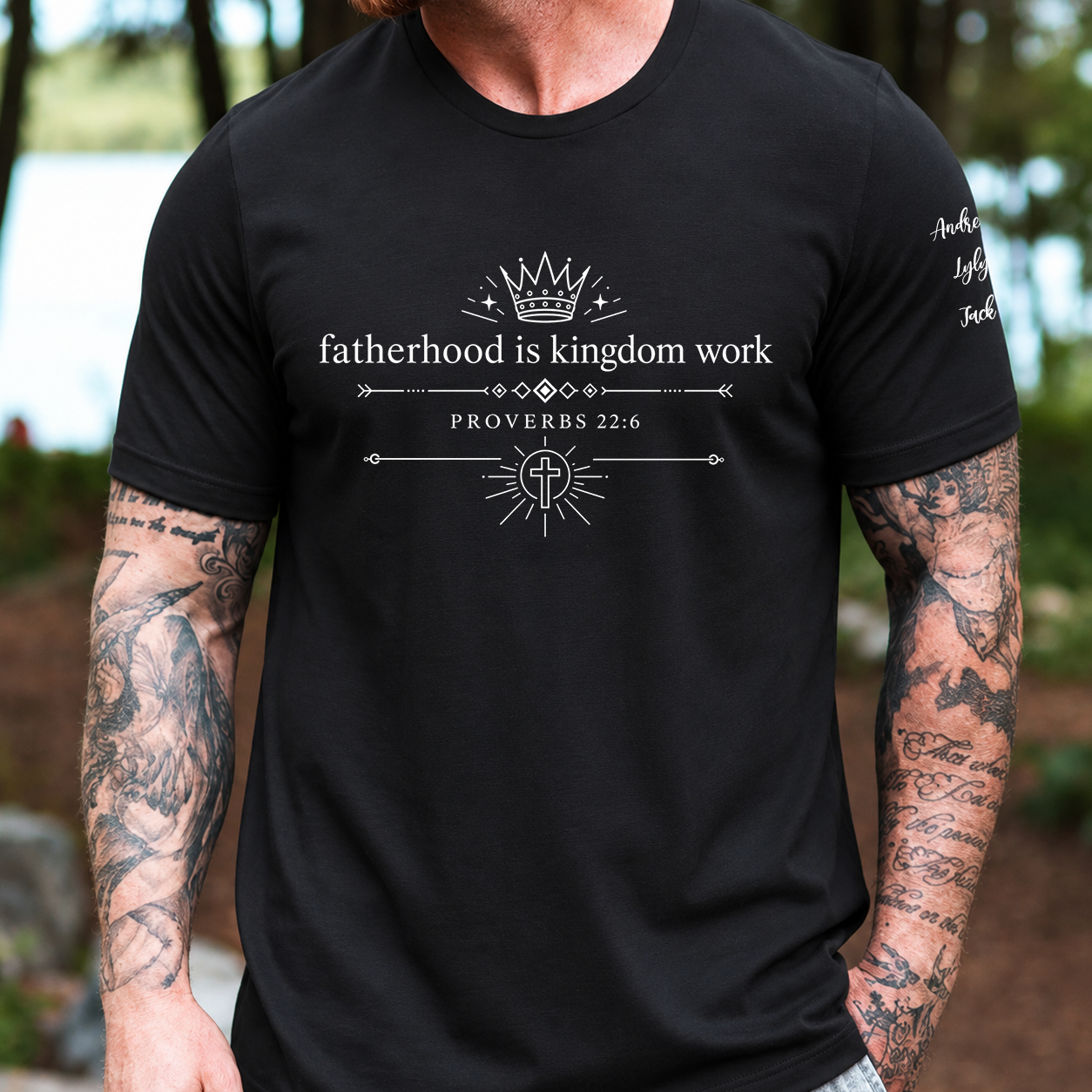 Fatherhood Is Kingdom Work - Personalized Custom T Shirt - Father'S Day Gifts For Dad, Daddy, Papa