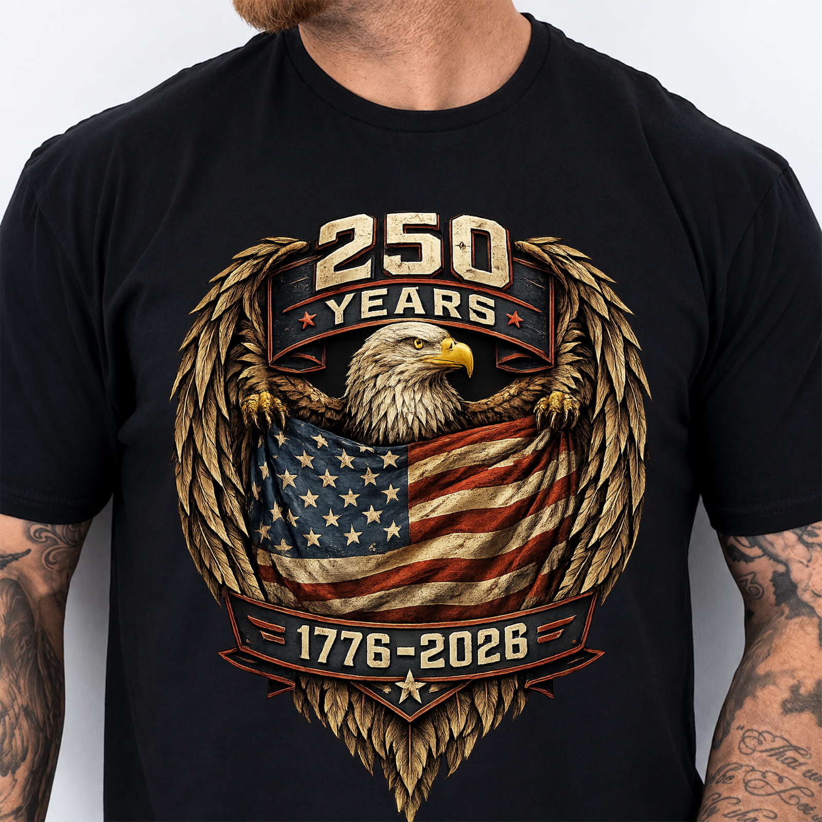 250 Years Usa Anniversary Shirt | Retro Usa 250th Anniversary 1776–2026 Shirt | 4th Of July T-Shirt