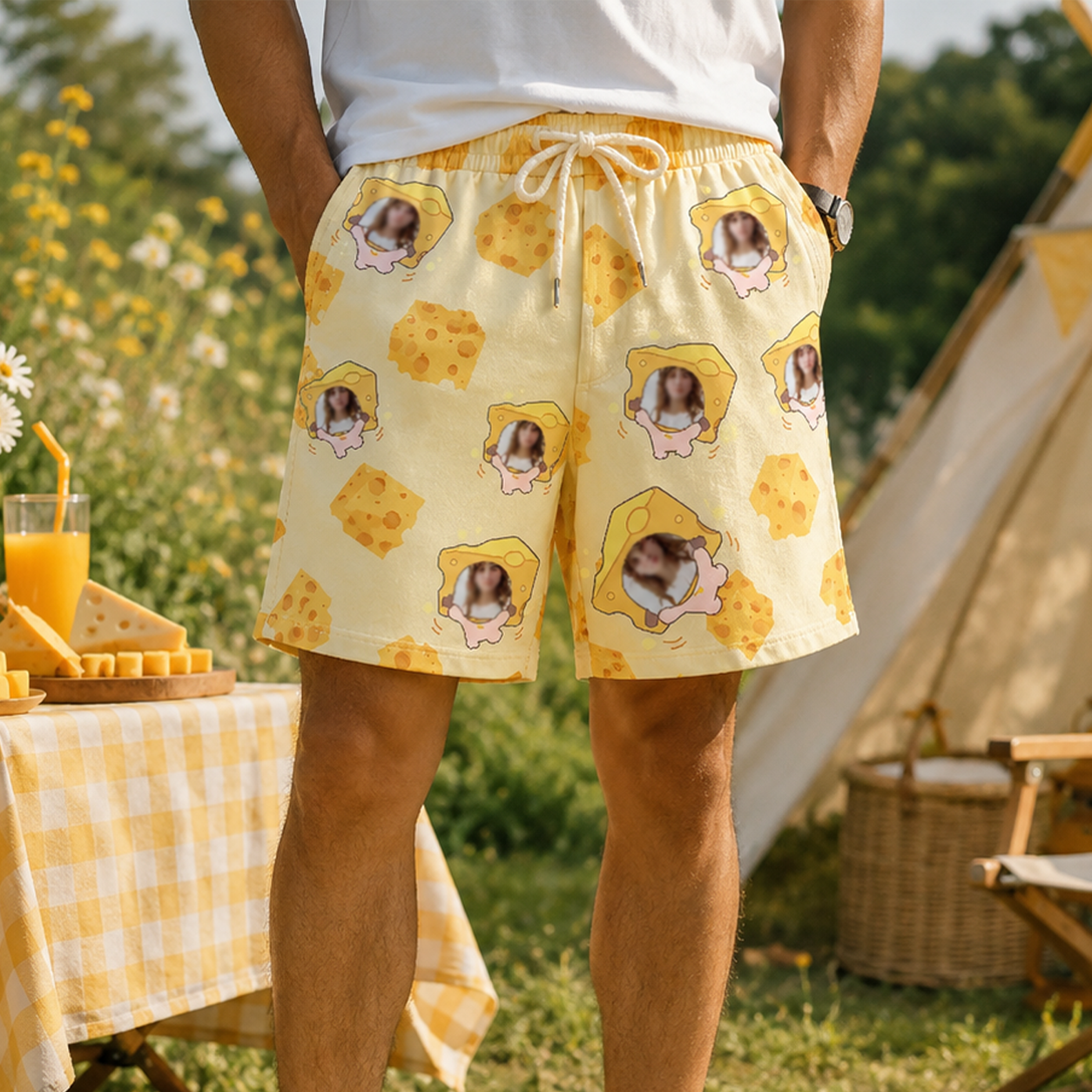 Personalized "Sunny Cheese" Swim Shorts