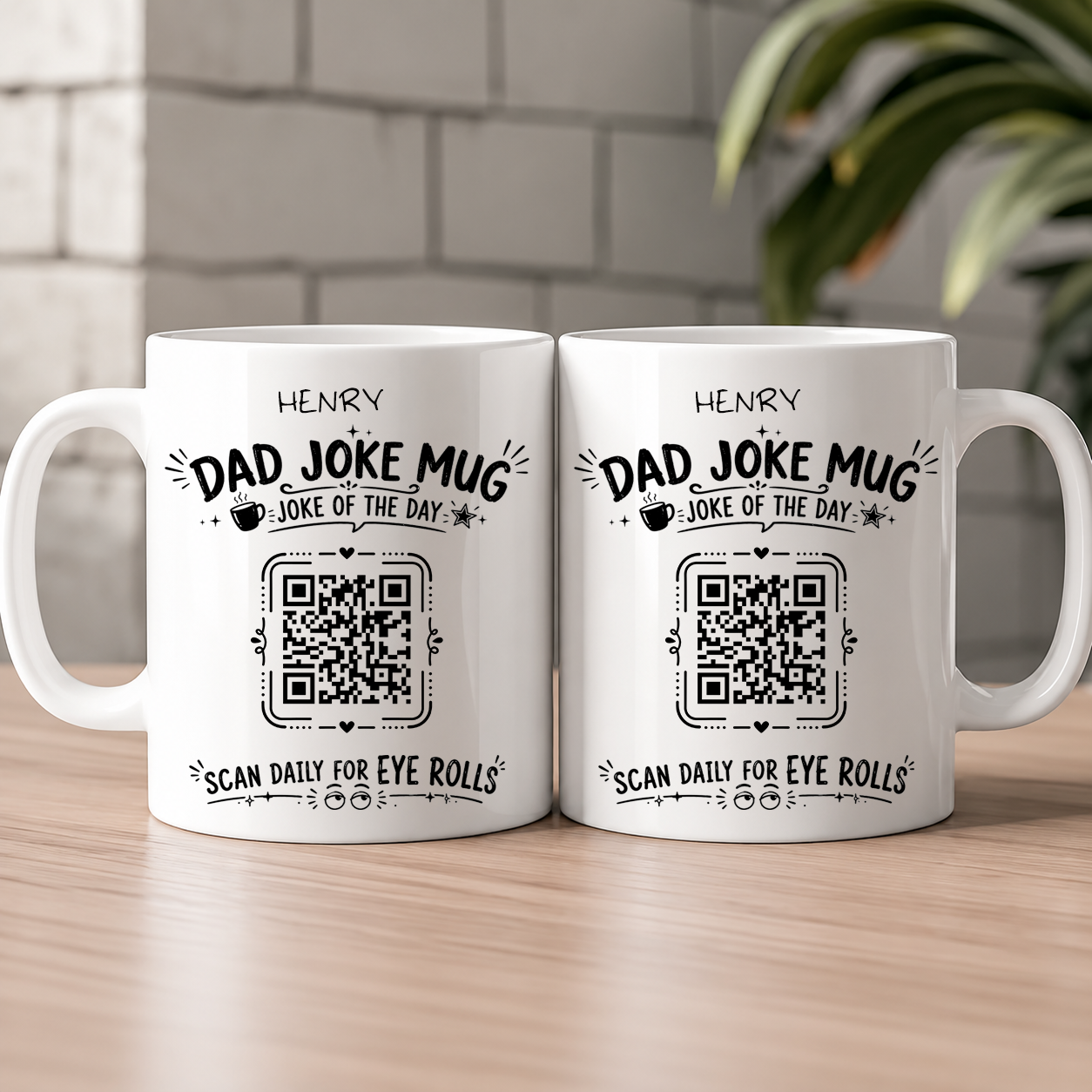 Dad Joke Every Day Interactive Qr Funny Mug - Gifts For Dad, Coworkers, Friends Who Love Dad Jokes - Personalized Mug