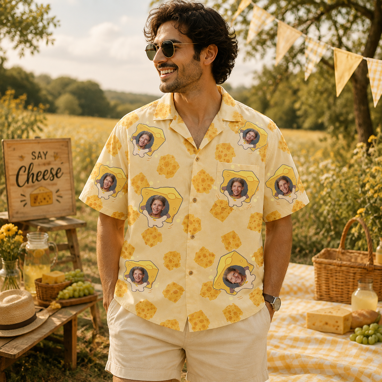 Personalized "Sunny Cheese" Aloha Shirt