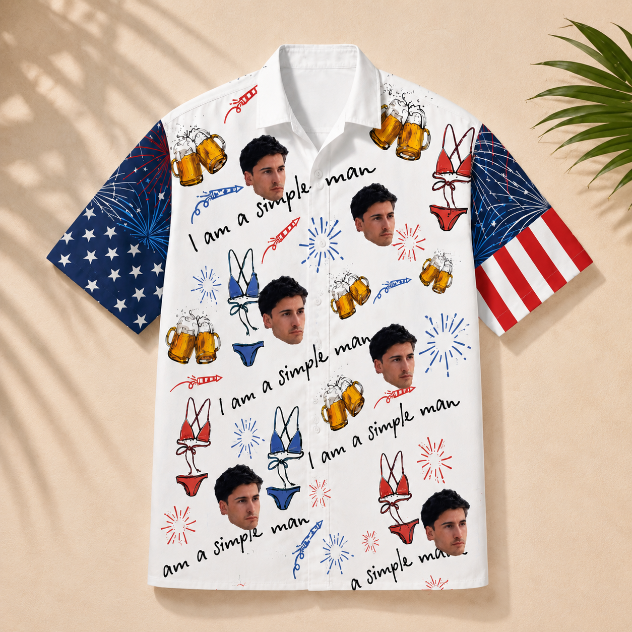 I Am A Simple Man Hawaiian Shirt - Custom Face Photo Shirt, Personalized Tropical Button Up