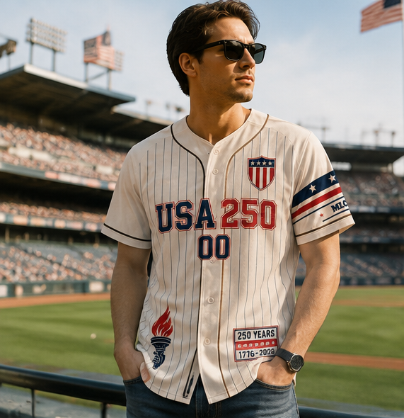 Usa 250th Anniversary Baseball Jersey, Custom America 1776 2026 Shirt, Patriotic Gift For Men Women Kids