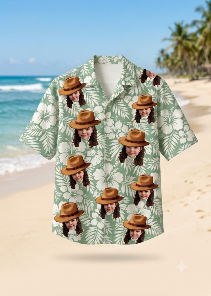 Custom Face Hawaiian Shirt Personalized Photo Tropical Beach Vacation Shirt