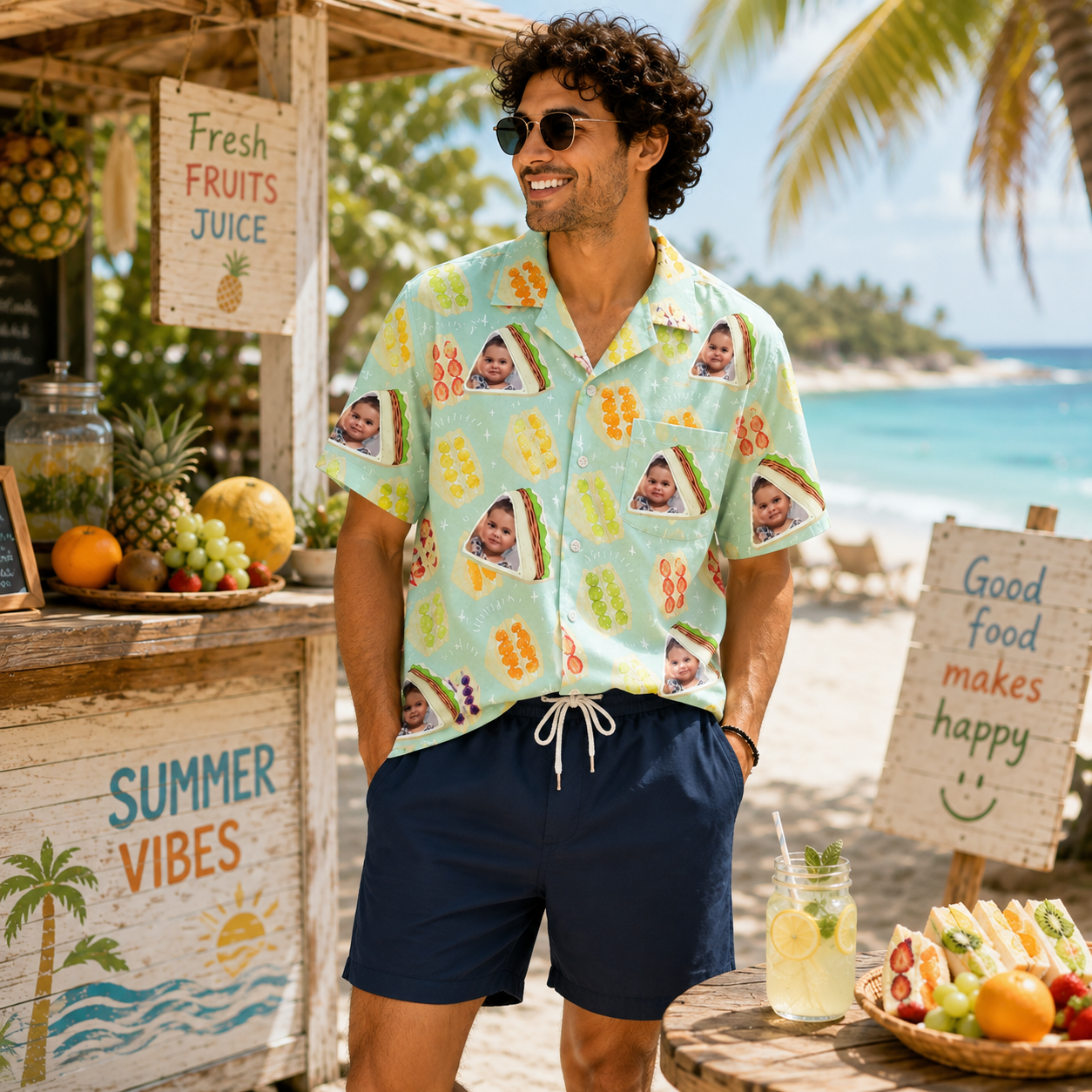 Personalized "Club Sandwich Mint" Aloha Shirt