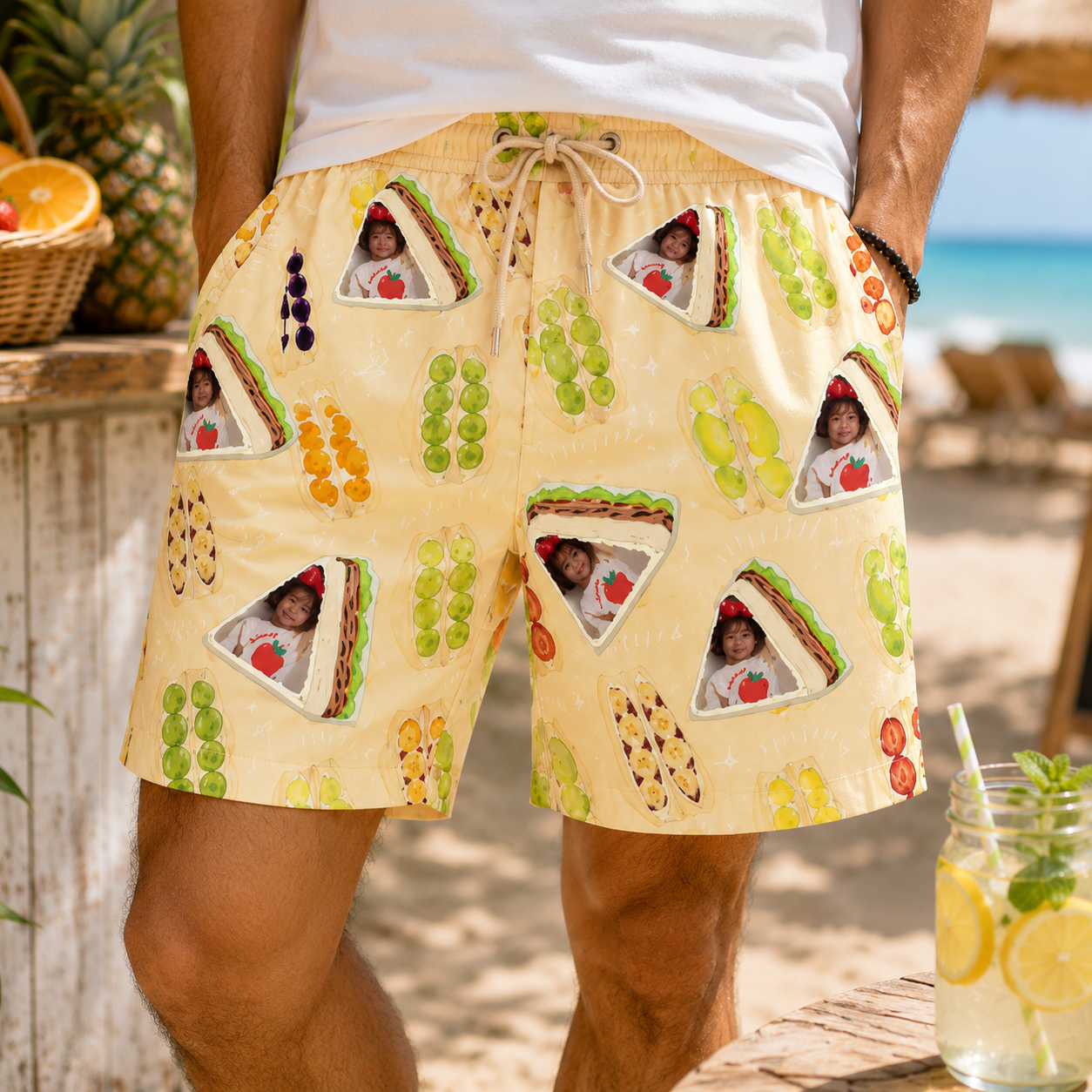 Personalized "Club Sandwich Yellow" Swim Shorts