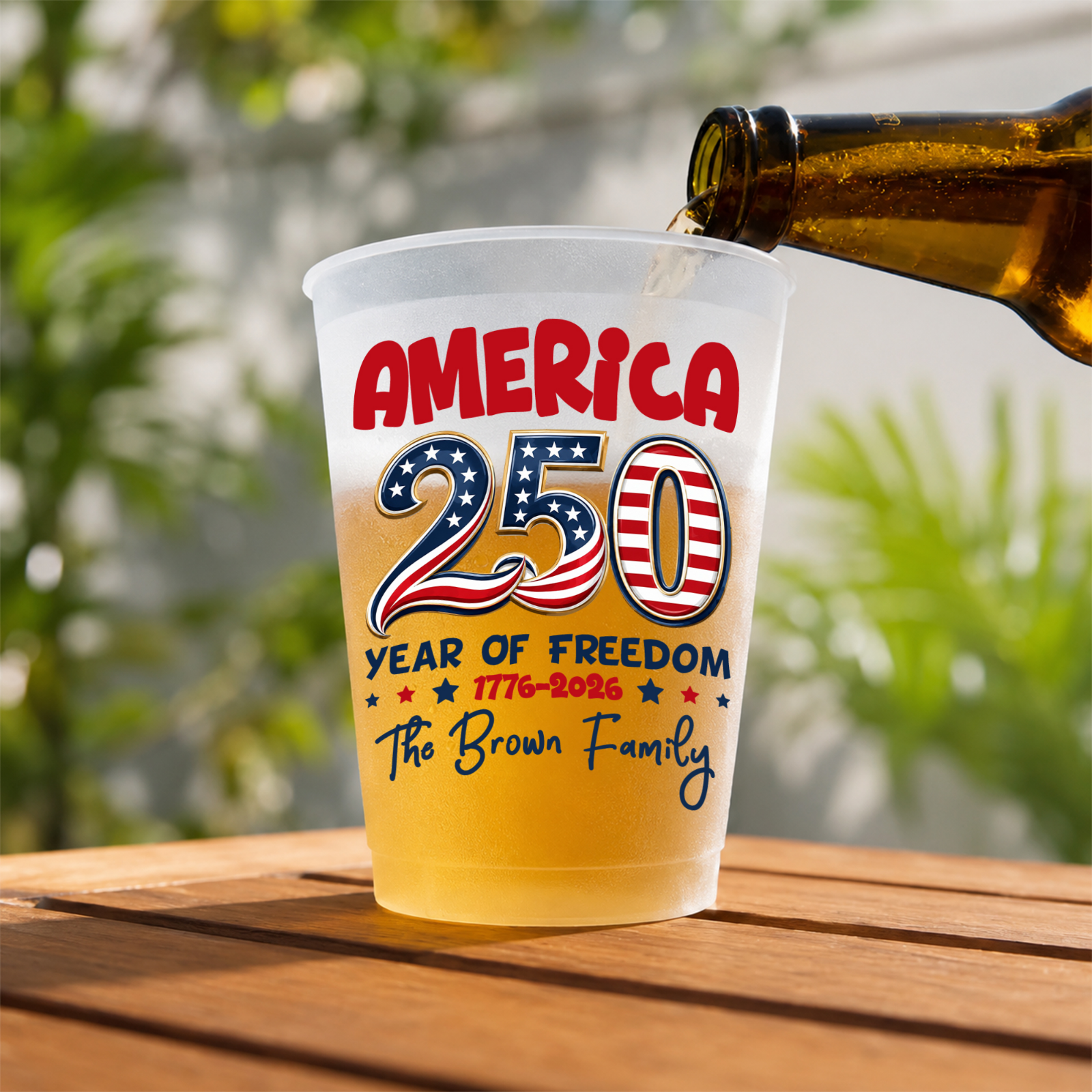 America Birthday The Family, Personalized Frosted Cups, Gift For Family