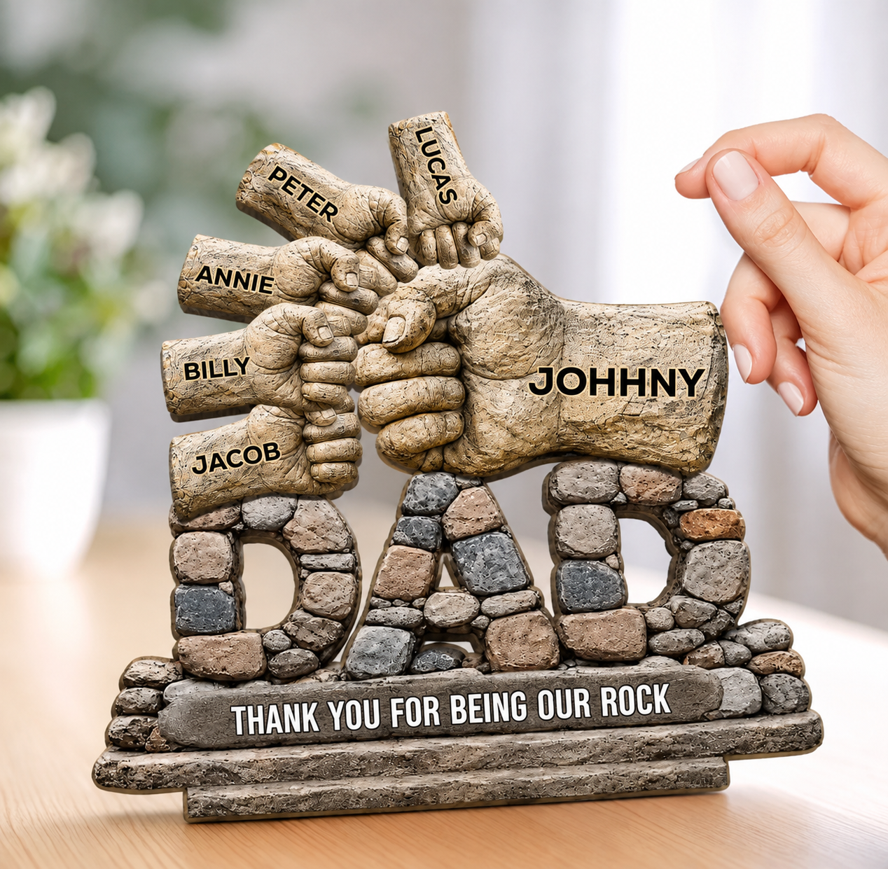 Custom 2-Layered Wooden Plaque - Personalized Father'S Day Birthday Gifts For Dad, Grandpa - Strong Roots Loving Heart - Pawfect House